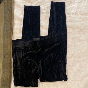 Stretchy Black Velvet Theory Leggings
